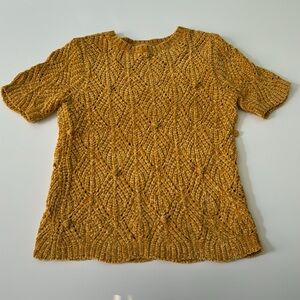 Ann Taylor LOFT Chenille short sleeve Bobble sweater Size Petite Small
